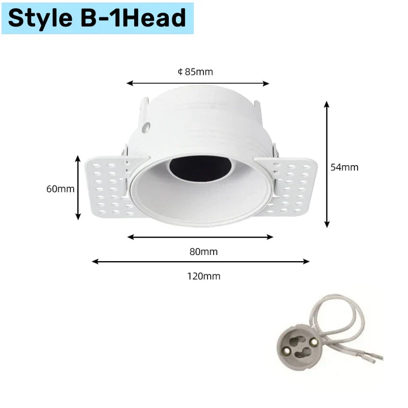 DecorBites™ Double Head Square LED Downlight Mounting Frame for GU10/MR16 Spotlights