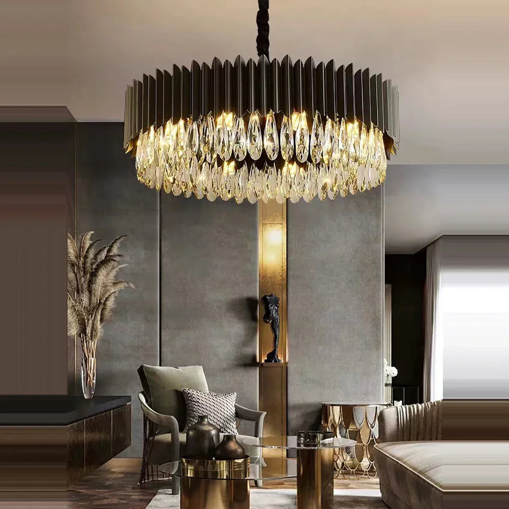 DecorBites™ Crystal Water Droplet Pendant Lights, Dimmable Luxury LED Dining Room Fixture