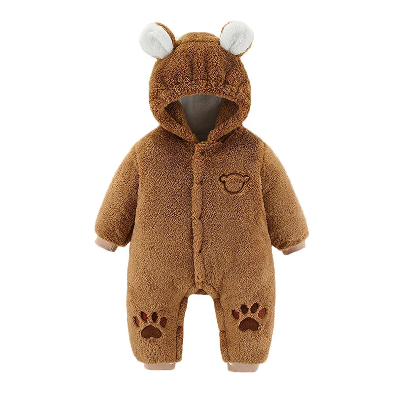 Winter Hooded Baby Romper with Cute Ears