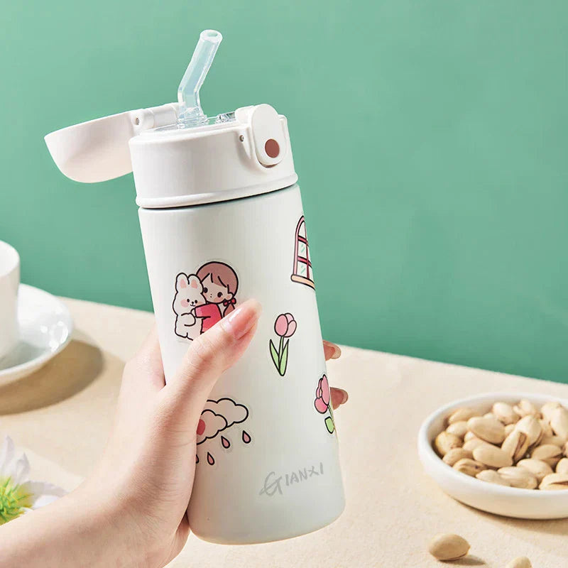 DecorBites™ Insulated 316 Stainless Steel Thermos Bottle - Keeps Drinks Hot/Cold - Stylish & Portable