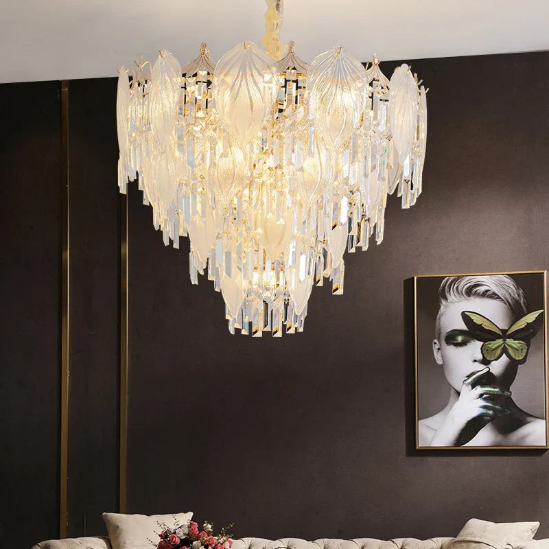 DecorBites™ French Crystal Chandelier Cream Wind Lighting Elegant Luxury Lights