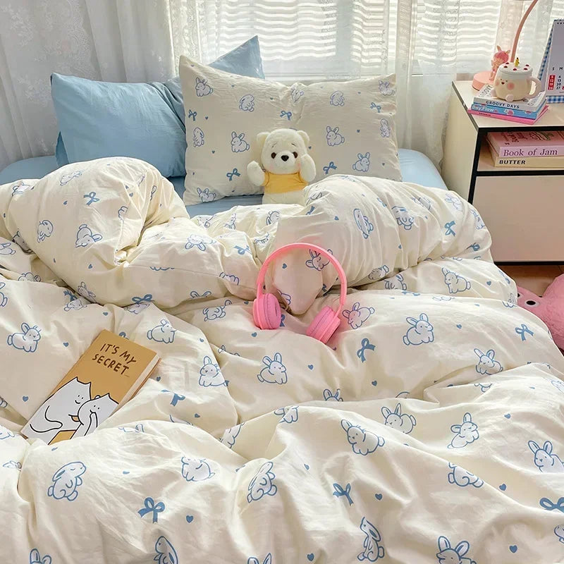DecorBites™ Cozy Cartoon Printed Cotton Comforter Set for Adults