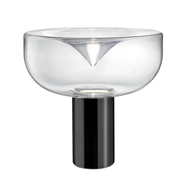 DecorBites™ Aella Table Lamp: Elegant Clear Glass Luxury Art Desk Lamp for Office, Bedroom, and Foyer