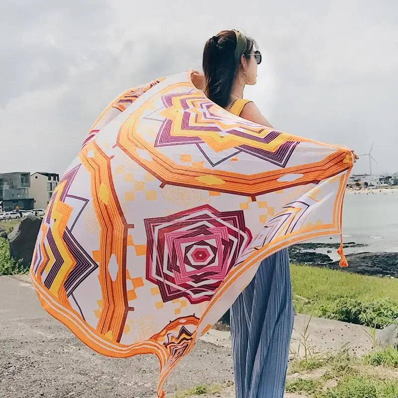 Large Boho Cotton Beach Sarong