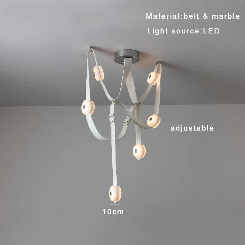 DecorBites™ Designer Belt Marble Pendant Lights: Luxury Dimmable Fixture for Villa Duplex