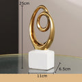 DecorBites™ Gold Chain Abstract Ceramic Statue Desk Decoration Ornaments Sculpture Aesthetics