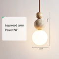 DecorBites™ Cream Style LED Pendant Lamp for Bedroom and Bar - Designer Stone Wood Chandelier