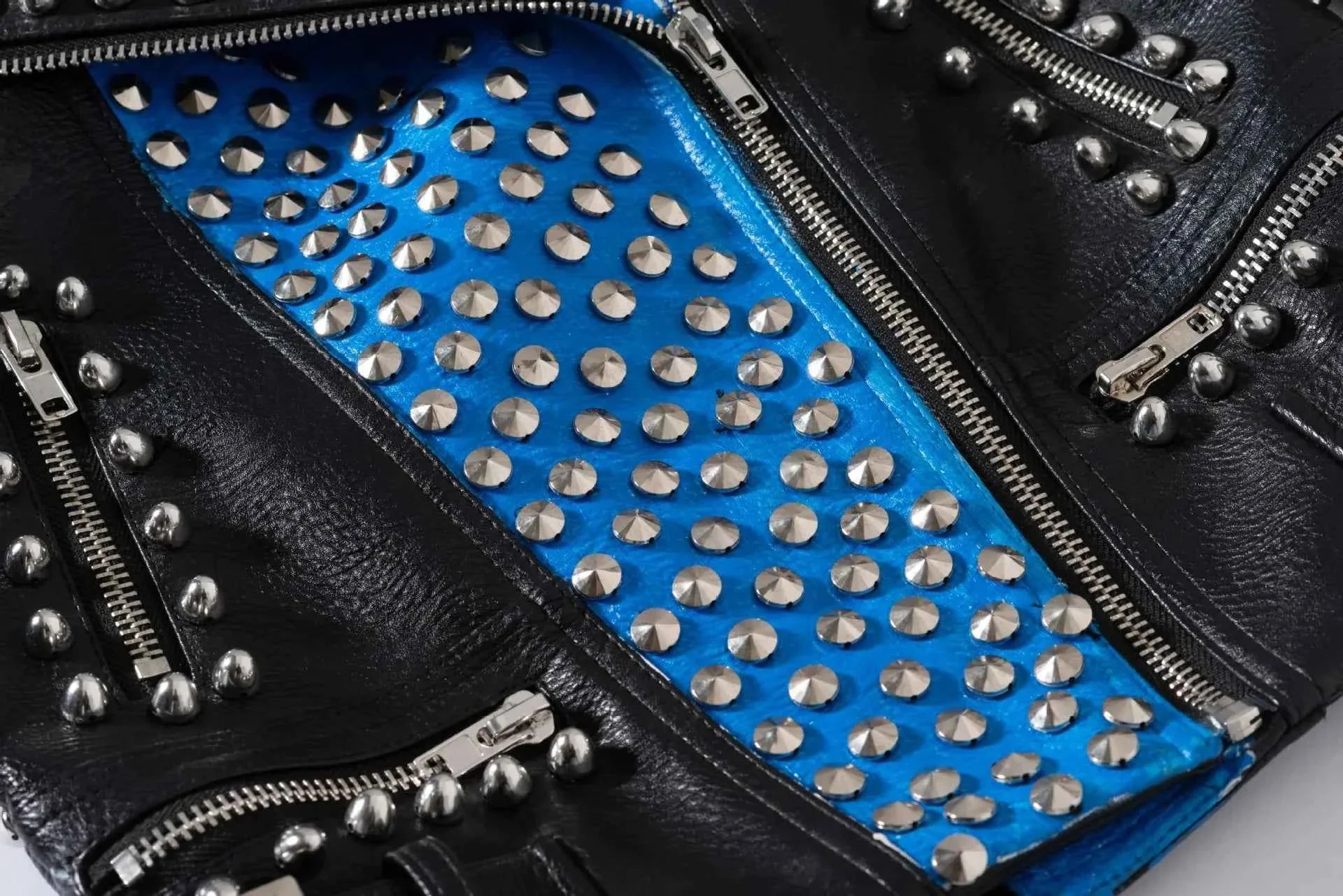 Faux Leather Jacket for Women Graffiti Print Punk Studded Slim Cropped Motorcycle Jackets