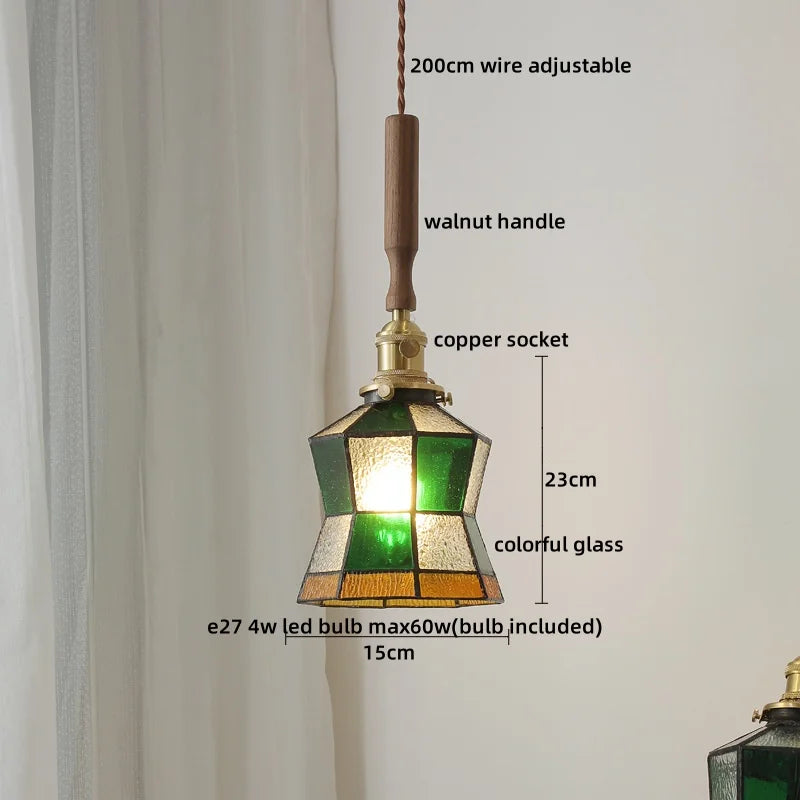 DecorBites™ Copper Walnut LED Pendant Lights, Modern Hanging Lamp for Hallway, Bedroom, Dining Room