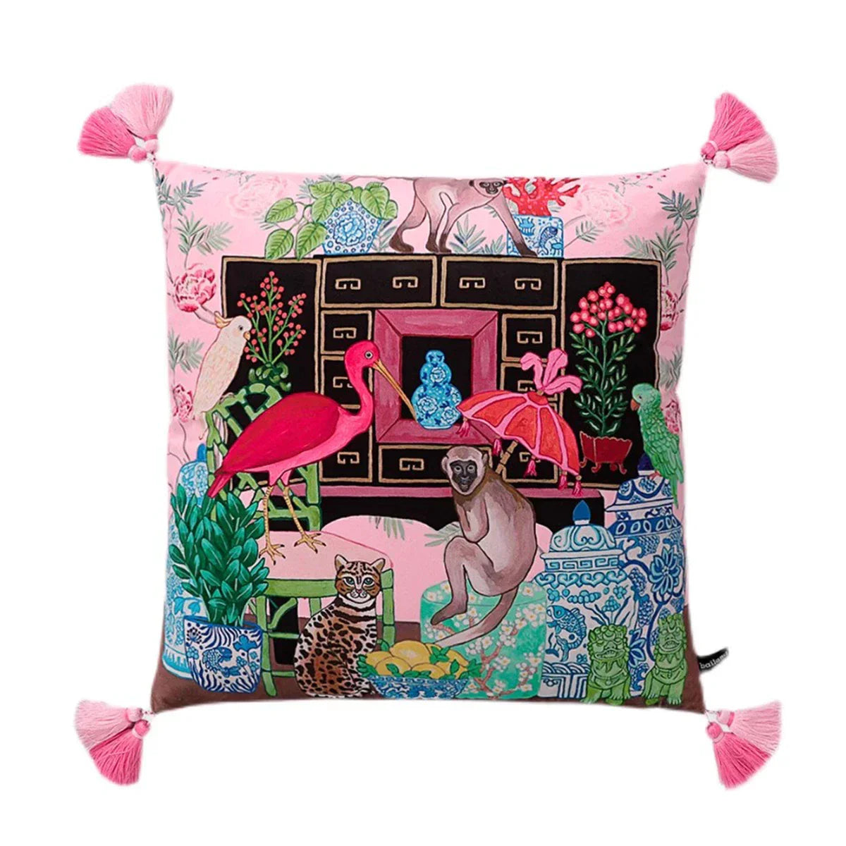 DecorBites™ Luxe Cheetah Halo Pillowcase: Decorative Tassel Cushion Cover GG Style