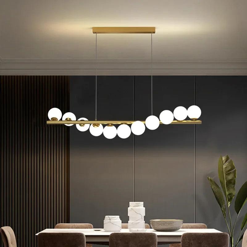 DecorBites™ Glass Ball G9 LED Chandelier for Dining Room, Kitchen, Office & Front Desk