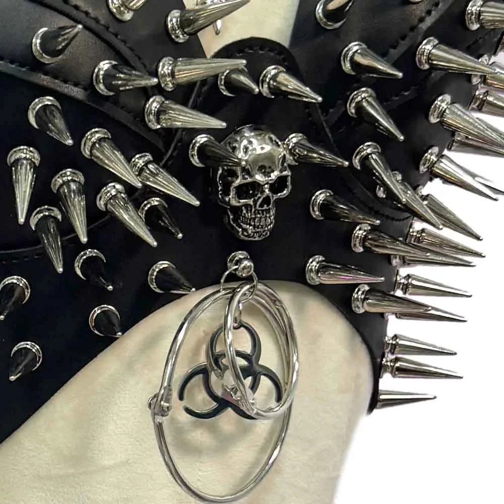 Y2K Gothic Skirt Set w Spikes
