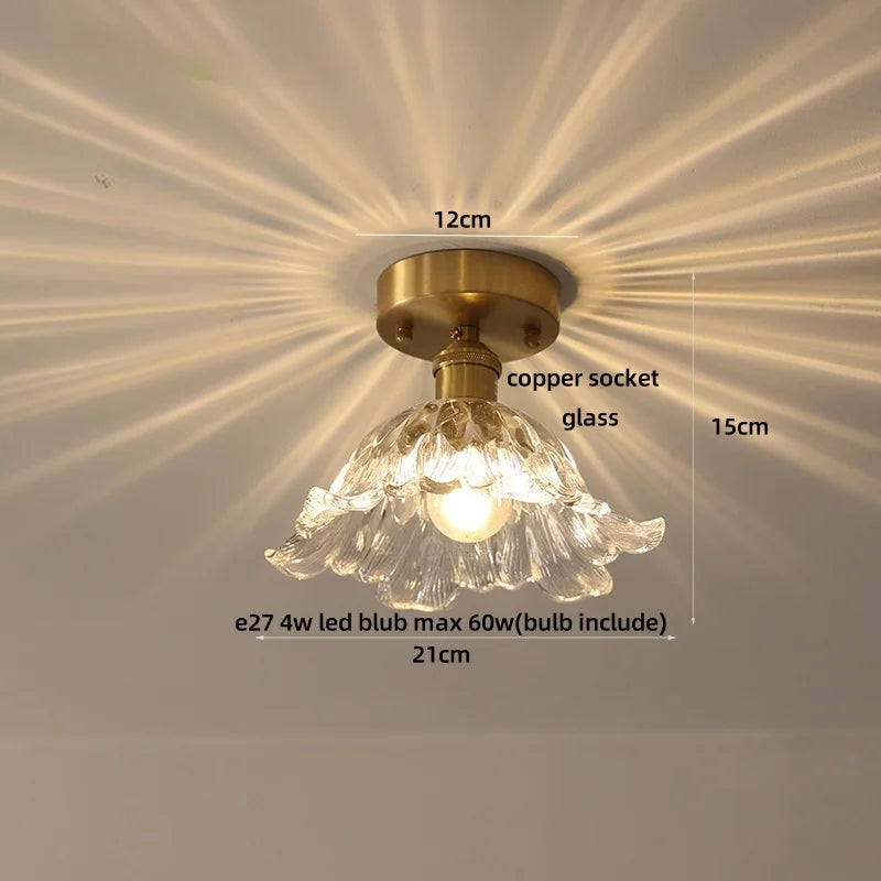 DecorBites™ Glass Flush Mounted Ceiling Light Fixture - Modern Nordic Green Glass LED Ceiling Lamp