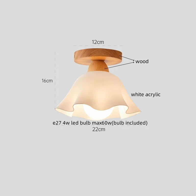 DecorBites™ Glass LED Ceiling Lamp Copper Walnut Modern Living Room Lighting Fixtures