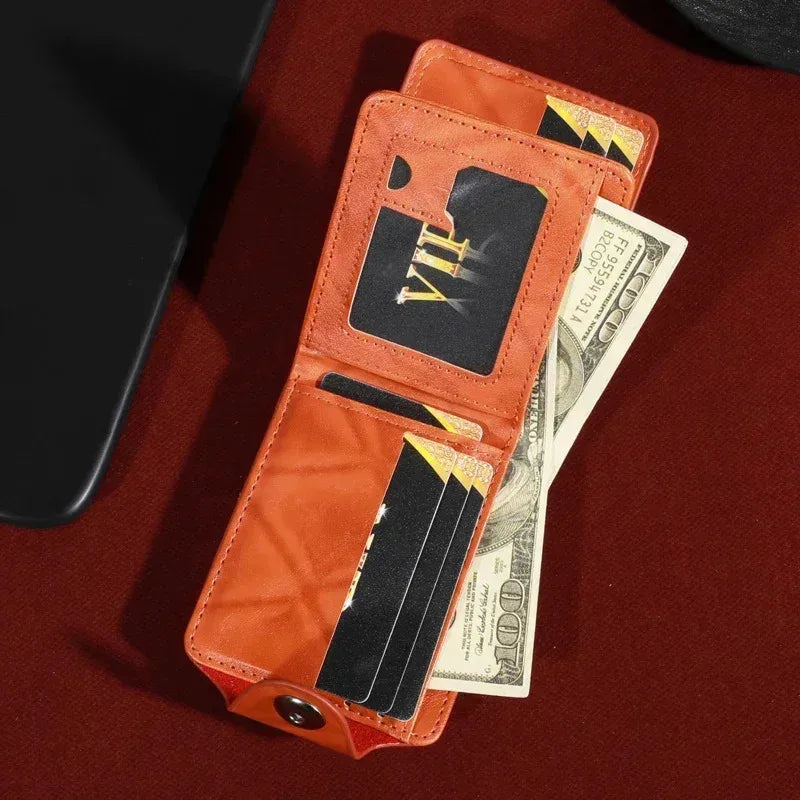 PU Leather Wallet with USD Print, High-Capacity Card & Cash Organizer with Zipper