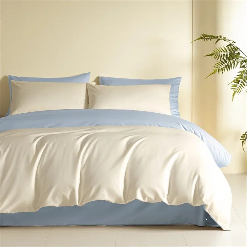 DecorBites™ Egyptian Cotton Bedding Set: Sheet, Pillowcase, Blanket Cover in Queen King Size