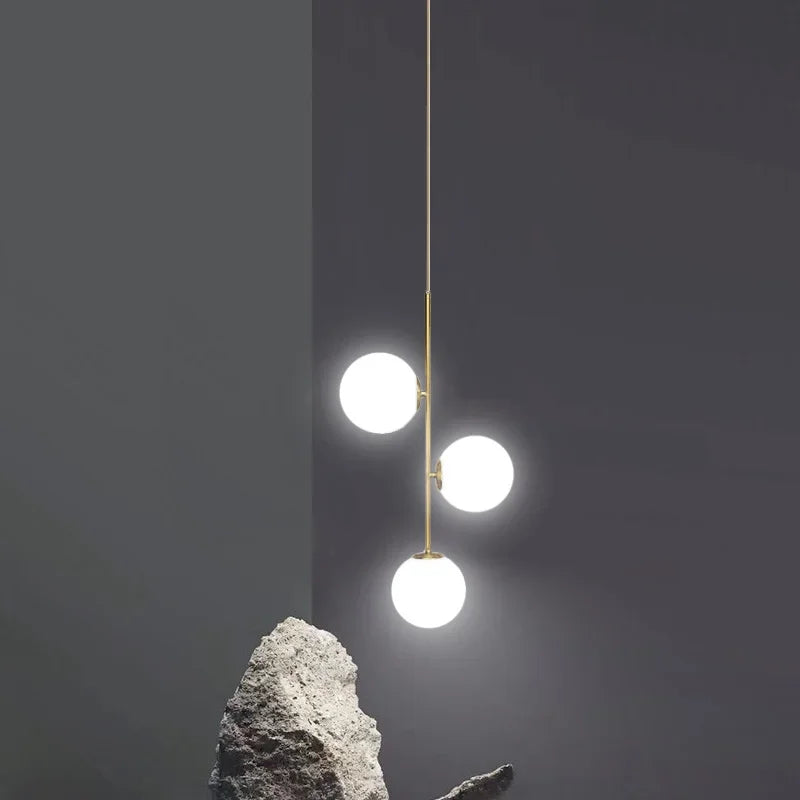 DecorBites™ Glass Ball LED Chandelier: Nordic Modern Pendant Light for Dining Room and Bedroom