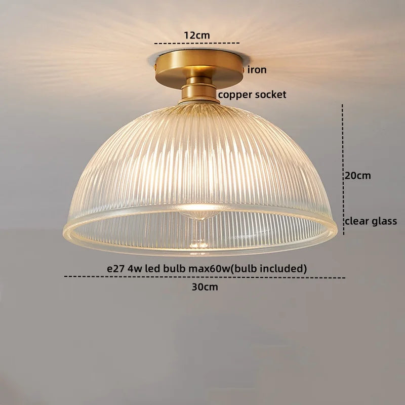 DecorBites™ Glass Copper LED Ceiling Light - Simple Art Decorative Chandelier