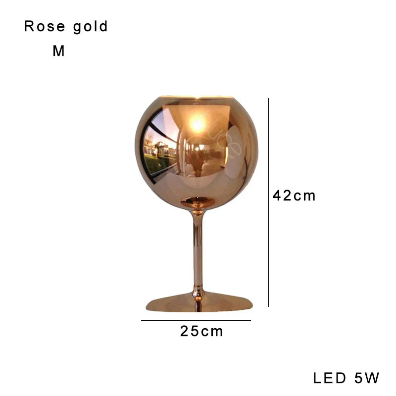 DecorBites™ Gold Chrome Glass Table Decor Lamp for Luxury Living Room, Villa, Store, Cafe