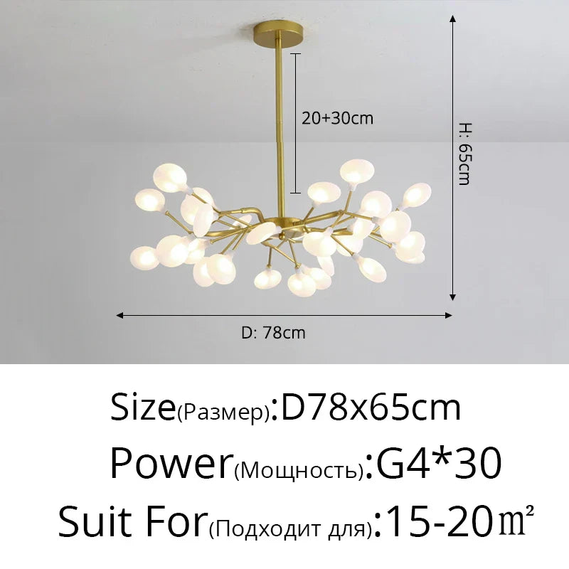 DecorBites™ LED Firefly Chandelier: Modern Nordic Ceiling Lights for Luxury Home Decor