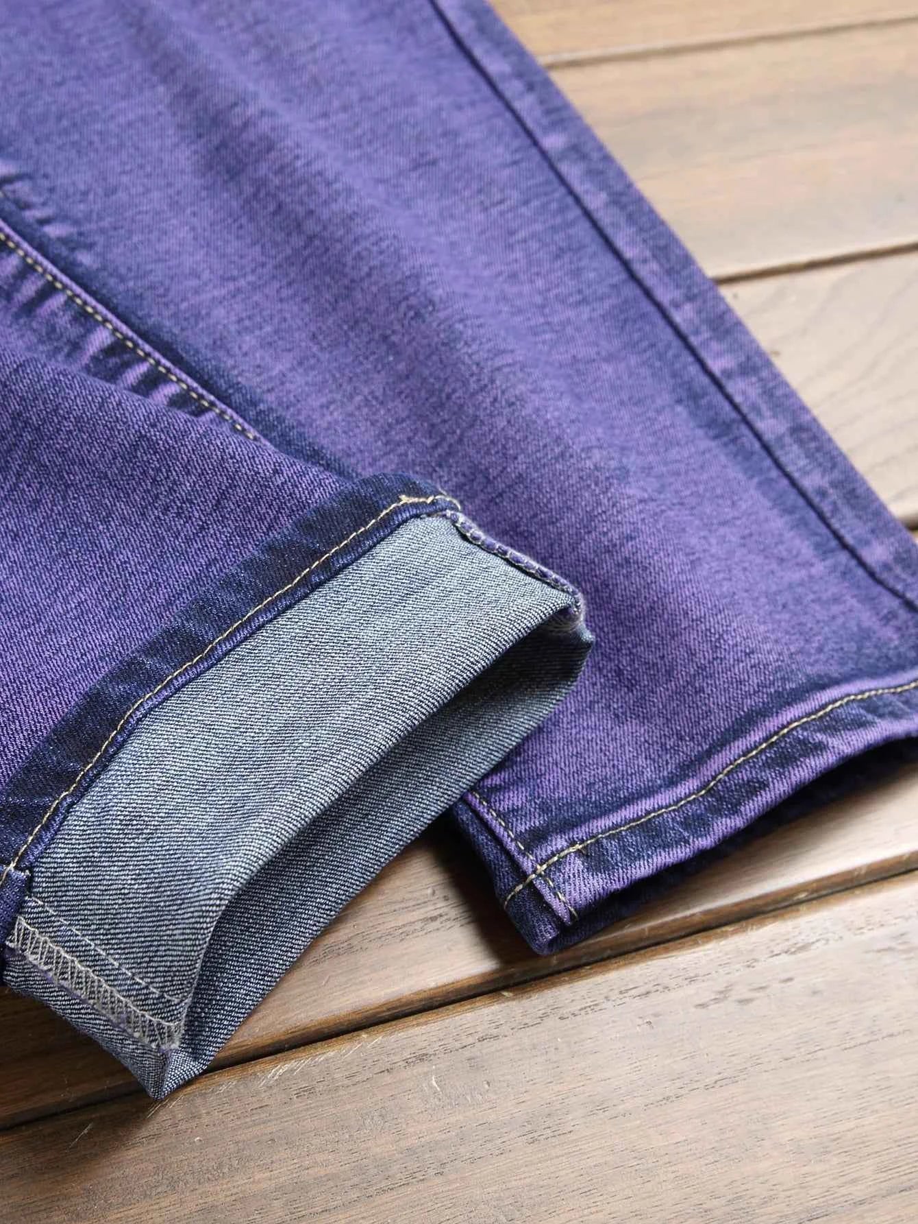 Stretch Slim Fit - Men's Mid Waist Distressed And Ripped Denim Pants All Season Street Wear