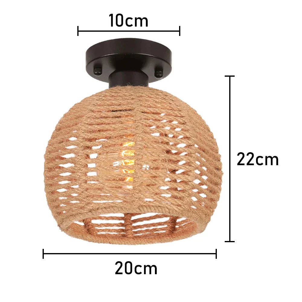 DecorBites™ Hemp Rope Ceiling Chandelier for Bedroom Living Room Kitchen LED