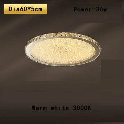 DecorBites™ Crystal Round Ceiling Lamp: Nordic Light Luxury LED Home Lighting for Bedroom and Living Room