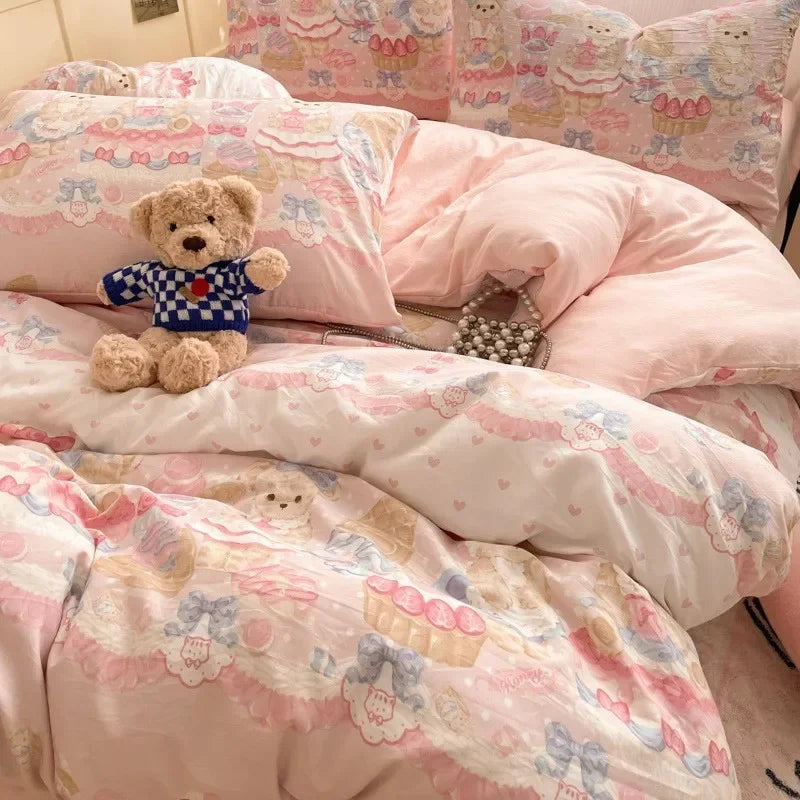 DecorBites™ Cozy Cartoon Printed Cotton Comforter Set for Adults