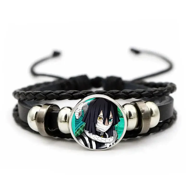 Demon Slayer Bracelet: Tanjiro & Nezuko Leather Charm