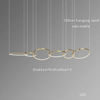 DecorBites™ Gold Stainless Steel Circles Pendant Lights for Dining Room Home Decor