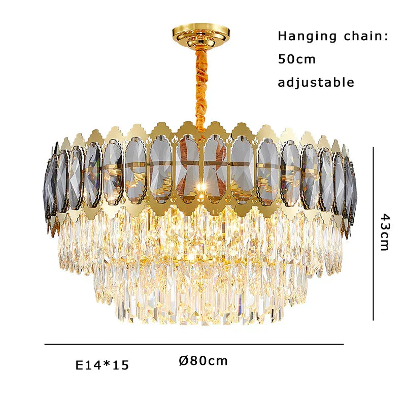 DecorBites™ Crystal Ceiling Chandelier for Modern Living Room Decor