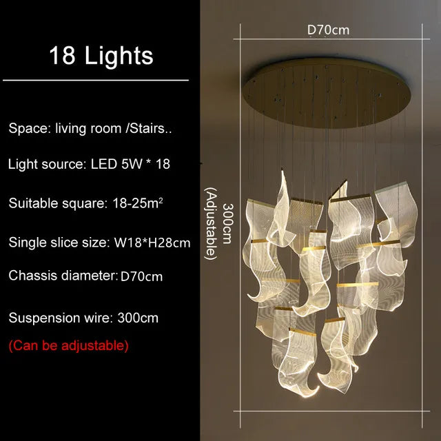 DecorBites™ LED Light Guide Ceiling Chandelier modern Novelty for Home Decor Lighting