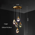 DecorBites™ Diamond Crystal Chandelier: Luxury Gold LED Lighting for Staircase & Living Room