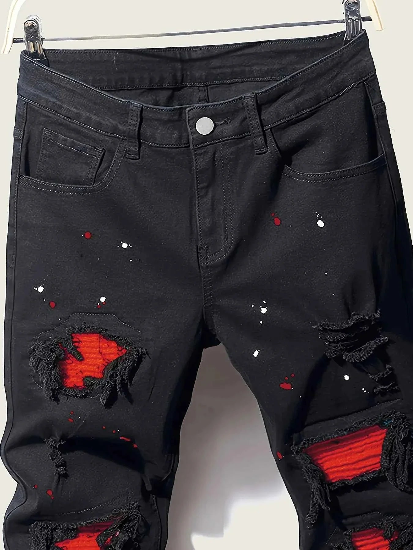Men's Splash-Ink Patchwork Pants