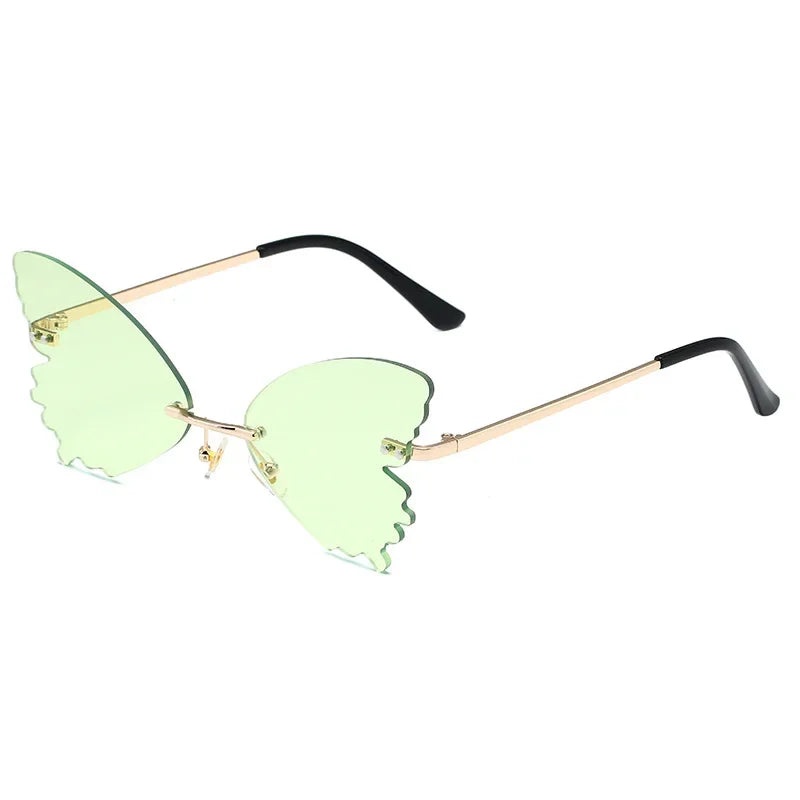 Vintage Rimless Butterfly Sunglasses UV400