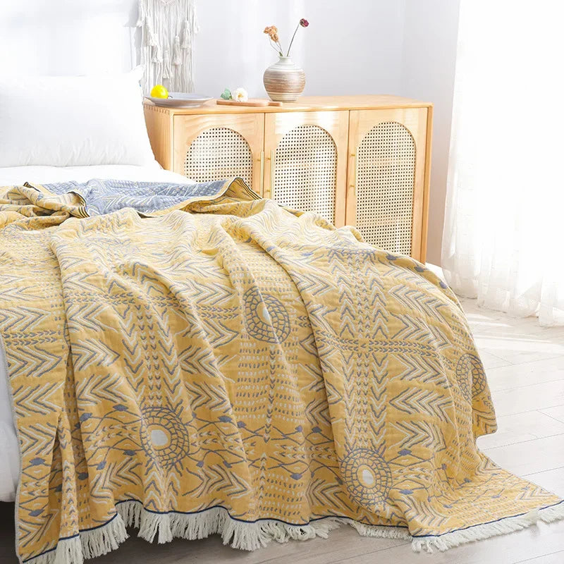 DecorBites™ Cotton Gauze Boho Throw Blanket