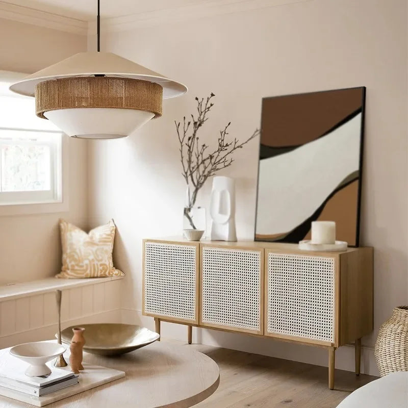 DecorBites™ Japanese Hemp Rope Chandelier for Kitchen, Bedroom, and Hotel - Minimalist Home Decor