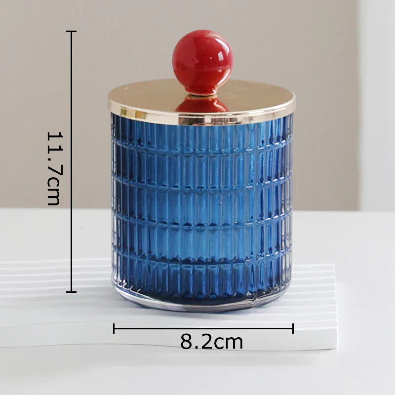 DecorBites™ Glass Tea Canister Candy Pot Ceramic Ball Decorative Storage Jar