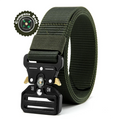 Unisex Tactical Nylon Canvas Belt with Compass, Durable Outdoor & Jeans Belt 1.5 in (3.8 cm) Wide
