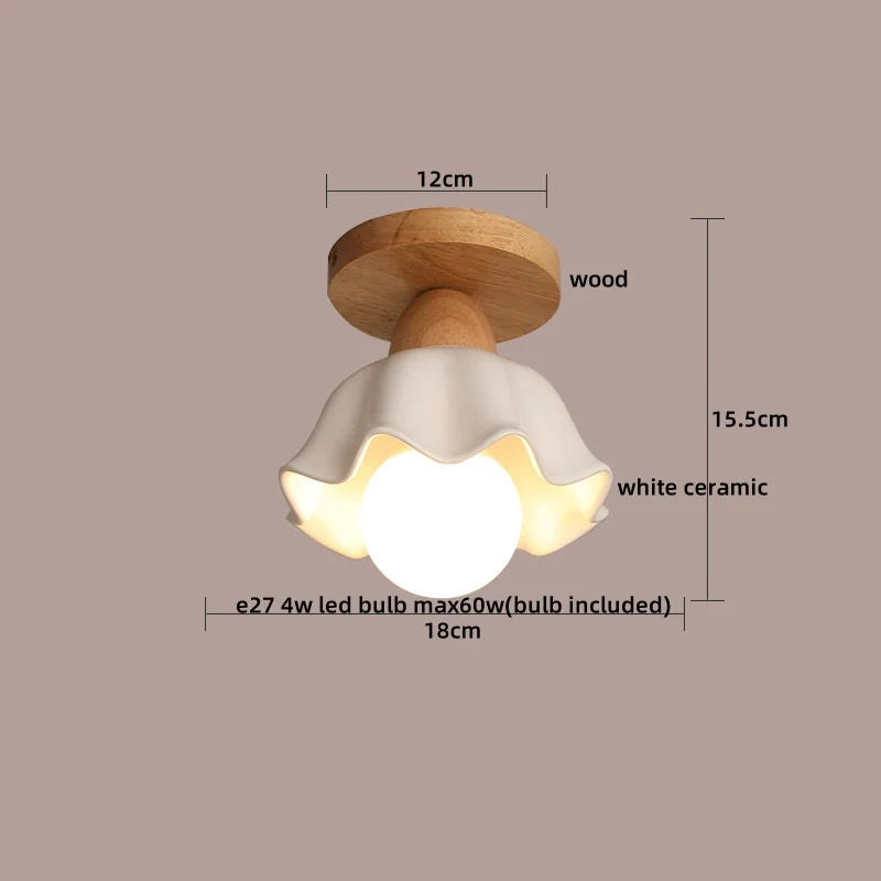 DecorBites™ Crystal Wood LED Ceiling Lamp Clear Glass Modern Indoor Lighting