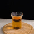 DecorBites™ Japanese Glass Tea Cup Set with Walnut Sleeve - High Quality Transparent Drinkware