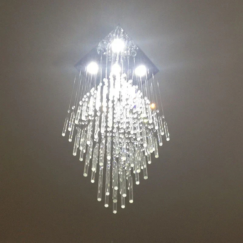 DecorBites™ Crystal Ceiling Chandelier Modern Living Room Lighting Fixture Loft Staircase Lustre