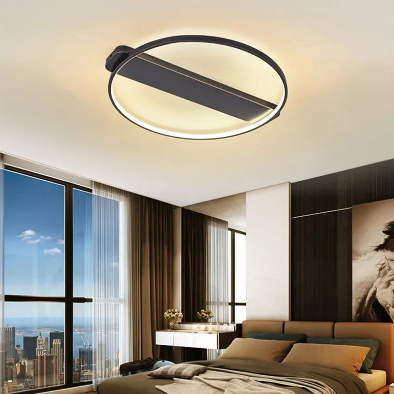 DecorBites™ Luxe Copper Ceiling Light: Circular Minimalist Bedroom Lamp for Elegant Style