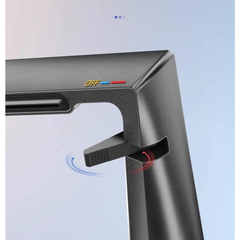 DecorBites™ Gold Waterfall Basin Faucet: Gray Mixer Tap, Single Handle Hot and Cold Lavatory