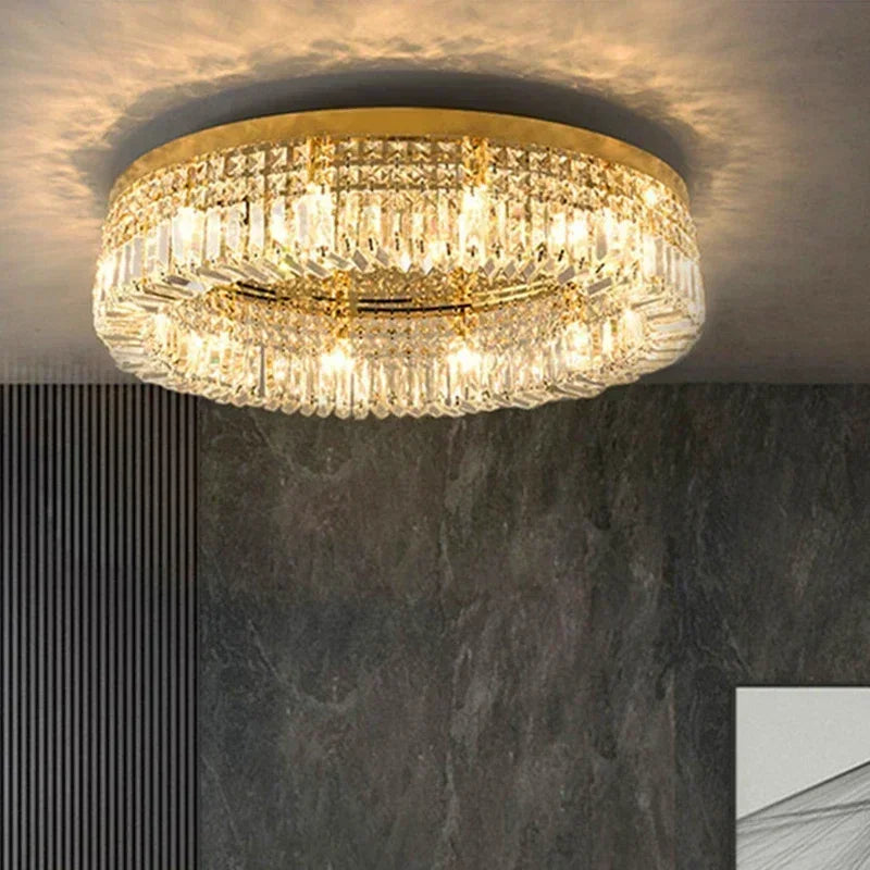 DecorBites™ Gold Crystal Pendant Chandelier for Modern Dining Room Lighting