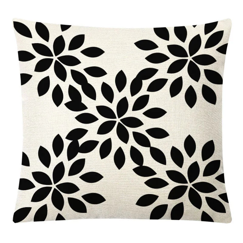 DecorBites™ Geometric Yellow Linen Pillow Cover for Modern Décor 45x45cm
