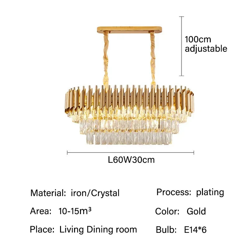DecorBites™ Crystal Pendant Chandelier - Modern Luxury LED Lighting for Living, Dining, Bedroom