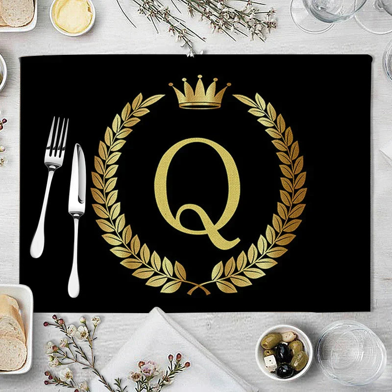 DecorBites™ Kitchen Table Mats Set of 4, 42*32cm, Cotton Linen Coasters for Dining Home Decor