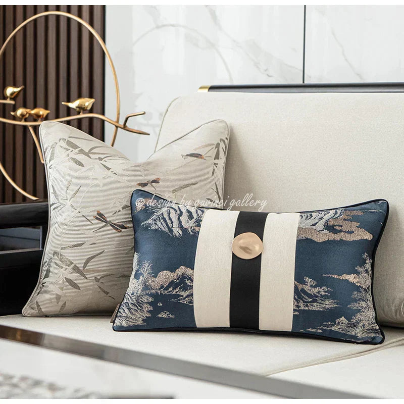 DecorBites™ Dragonfly Insects Embroidery Cushion Cover - Quaint & Elegant Style Pillow Case