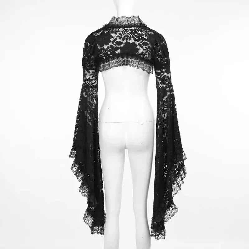 Gothic Classic Lace Flare Sleeve Blouse Y2K Rave